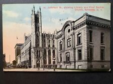 Postcard Syracuse NY - c1910s Jefferson Street View Library First Baptist Church picture