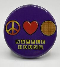 Peace Love Waffles Waffle House Button Pin Purple New Genuine Memorabilia picture