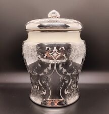 Antique Lenox Reed & Barton Ginger Jar Silver Overlay Green Mark 1906-1930 picture