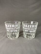 2 Vintage Antique Sazerac The Roosevelt Hotel New Orleans Bar glasses *READ picture