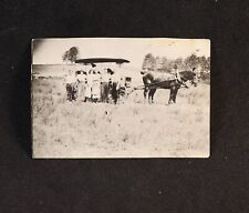 Antique 1920s Photo 3 Men 3 Women Horse & Wagon 3.25