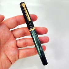 Pelikan R200 Rollerball Pen in Marbled Green & Black with Gold Trim picture