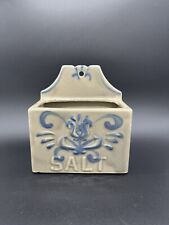 Vintage Inarco Ceramic Wall Mount Salt Box E4387 Gray & Blue Japan picture