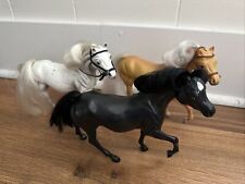 Marchon 1988 Vintage Horse Figurines Lot of 3 w/ 2 Bridles White Tan Black picture