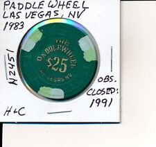 $25 CASINO CHIP - PADDLE WHEEL LAS VEGAS, NV 1983 H&C #N2451 OBS CLSD 1991 picture