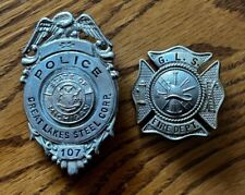 Great Lakes Steel Michigan Police and Fire Badges picture
