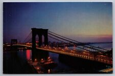 Postcard Brooklyn Bridge @ Night New York City  G 10 picture