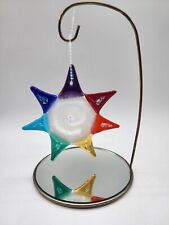 Handmade Rainbow Star glass ornament picture