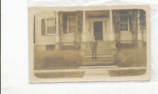 Real Photo Vintage Postcard - Man Standing Front Steps picture