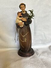 Wood Saint Anthony Holding Child And Flowers  picture