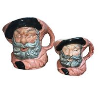 Set Of 2 Miniature Toby Jugs “Falstaff” 3.5” & 2” One Signed Michael Doulton picture