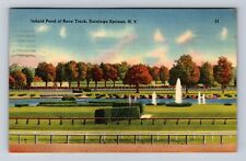 Saratoga Springs NY-New York, Infield Pond At Race Track Vintage c1940 Postcard picture