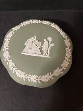 Vintage Green And Cream Wedgwood Canister Trinket Holder picture