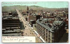 1907 SAN FRANCISCO CA MARKET ST ALL BUILDINGS DESTROYED BY FIRE  POSTCARD P3927 picture