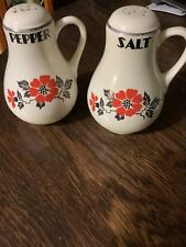 Vintage Red Poppy Hall Salt and Pepper Shakers large picture