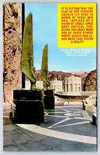 Bronze Figures At Hover Dam Vintage Postcard picture