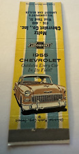 Vintage 1955 Chevrolet Moltz Chevrolet Matchbook Cover Williamsport's, PA picture