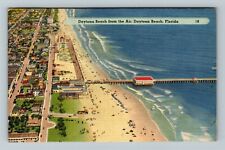 Daytona Beach FL-Florida, Daytona Beach From The Air, Vintage Postcard picture