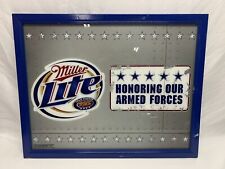 2007 Miller Lite Reflective Plaque Honoring Our Armed Forces Beer Sign Mirror picture