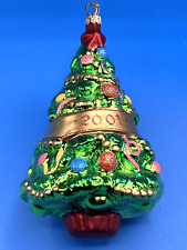 Kurt Adler Polonaise Blown Glass  7” Christmas Tree Ornament New Year Banner '01 picture