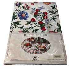 Vintage WC Designs 1992 Belle Fleur Tablecloth *NEW* 100% Cotton 52 x 52