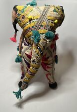 Hand-Crafted ANGLO RAJ Stuffed Cotton Embroidered ELEPHANT India 10” picture