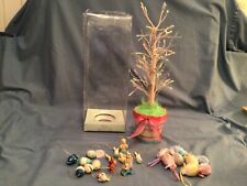 Vintage Easter Jubilee 18” Easter Tree w/ Bunny Egg Chick Bird Ornaments picture