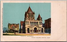 1900s BOSTON Massachusetts Postcard TRINITY CHURCH Building / Street View Unused picture