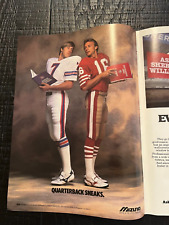 John Elway Broncos Joe Montana 49ers Mizuno Vintage 1986 Print Ad - Gameday NFL picture