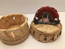 Mini Terracota Clay Nativity Scene In Basket picture