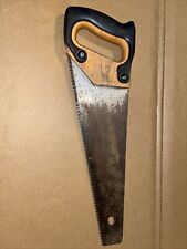 Vintage Stanley Wood/ Metal Manual Hand Saw With Rubber Grip picture