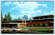 BANFF, Alberta Canada ~ Roadside TIMBERLINE HOTEL Mt. Rundle c1960s Postcard picture