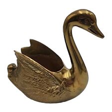 Vintage Brass Swan Planter 6