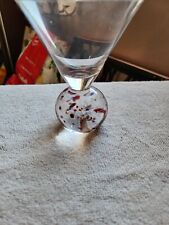 Vintage MCM speckled Bubble Ball Base Martini Cocktail Glass guc RARE SEE PICS picture