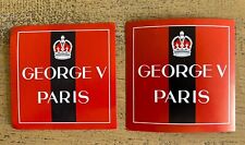 George V Paris Luggage Labels Lot Of 2 Vintage Red picture