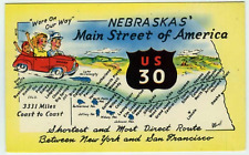Nebraska's Main Street of America Pictorial Map Postcard picture