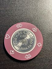 $20 Sands San Juan Puerto Rico Coin Inlay Bud Jones Casino Chip *RARE* picture