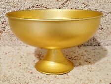 1960s Metal Pedestal Bowl Gold Tone Lightweight 7.75