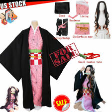 Demon Slayer: Kimetsu no Yaiba Nezuko Kamado Cosplay Kimono Halloween Costume US picture
