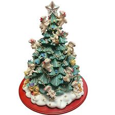 Danbury Mint Dreamsicles Christmas Tree Lights Up Cherub Angels Animals 2001 12