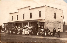 Group Gathered Outside of General Store Unknown Location 1910s RPPC Postcard picture