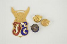 Vintage Fraternal Order of Eagles Enamel & Brass Watch Fob w/ 3 Extra Pins picture