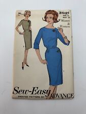 Vintage Advance Sew-Easy pattern #3021 Size 12 Ladies Dresses 1960’s picture