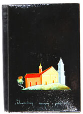 RUSSIAN SOVIET BLACK LACQUER ADDRESS NOTE BOOK 1988 HAND PAINTED PICS OF SUZDAL picture