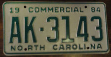 NOS 1984 North Carolina license plate AK 3143 new NC picture