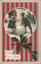 Christmas Children 1911 Christmas Joys Be Yours United Art Co. Postcard 1c stamp picture