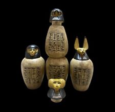 Very Fantastic Gorgeous set 4 Ancient Egyptian Canopic jars Made in Egypt picture