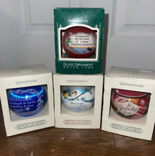 Lot Of 4 Grandparents Hallmark Christmas Ornaments In Box 1982 1988 grandmother picture