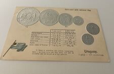 Embossed coinage national flag & coins Vintage postcard currency Uruguay 2 picture