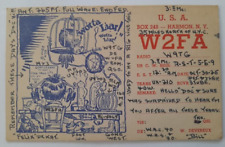 1925 broadcast station  W2FA  QSL radio card sent to W9TG picture